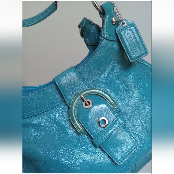 Coach Blue Leather Shoulder Bag - Picture 6 of 10